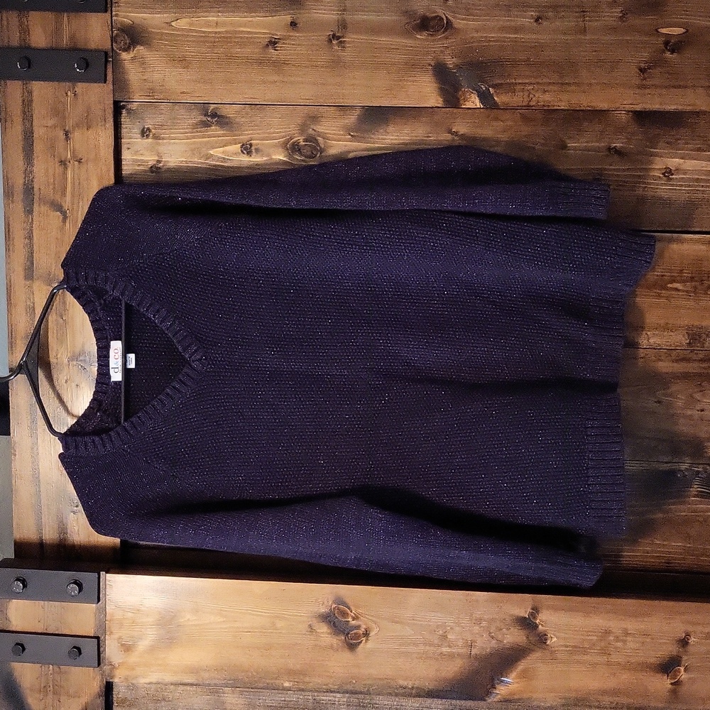 Purple sparkly Denim and Co sweater